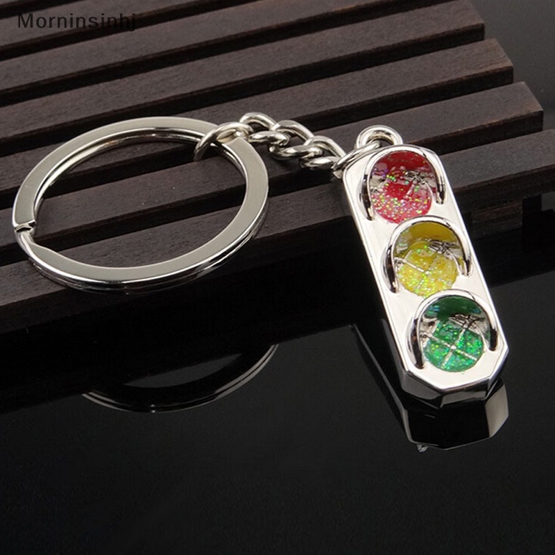 Mornin Baru Lampu Lalu Lintas Mini Gantungan Kunci Mobil Rantai Klasik 3D Keyfob Keychain Hadiah id