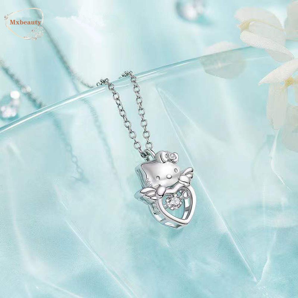 Mxbeauty Kalung Korea Temperamen Elegan Donat Hati Trendy Untuk Anak Perempuan Kitty Cat