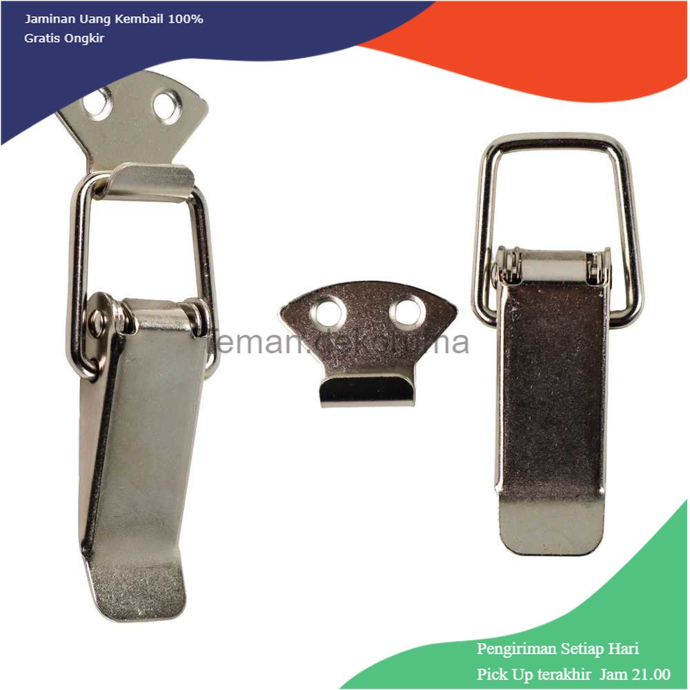 TD - DPR Uxcell Kunci Peti Pengait Koper Spring Loaded Lock Stainless Steel - J108