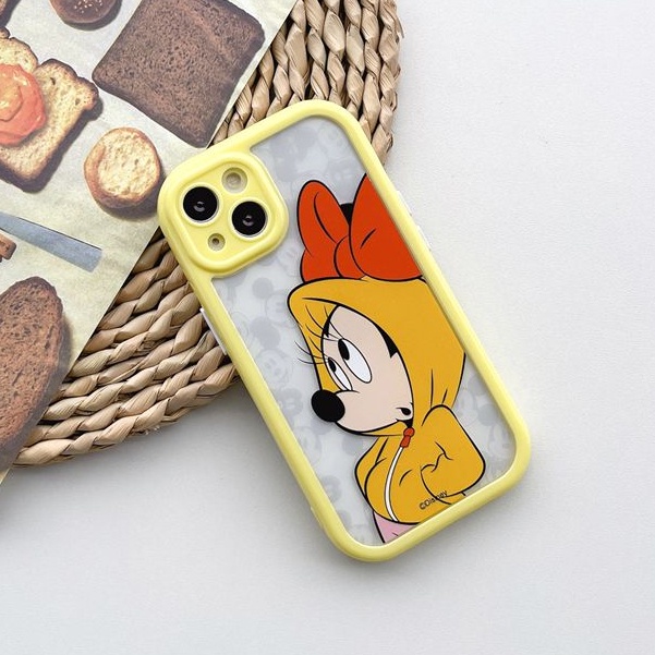 All New Cream Non-slip Camera Protect Soft Case IPhone X XR XS Max 11 12 13 14 Pro Max Women Girl Pretty Cute Couple Mickey Minnie Cartoon Phone Case