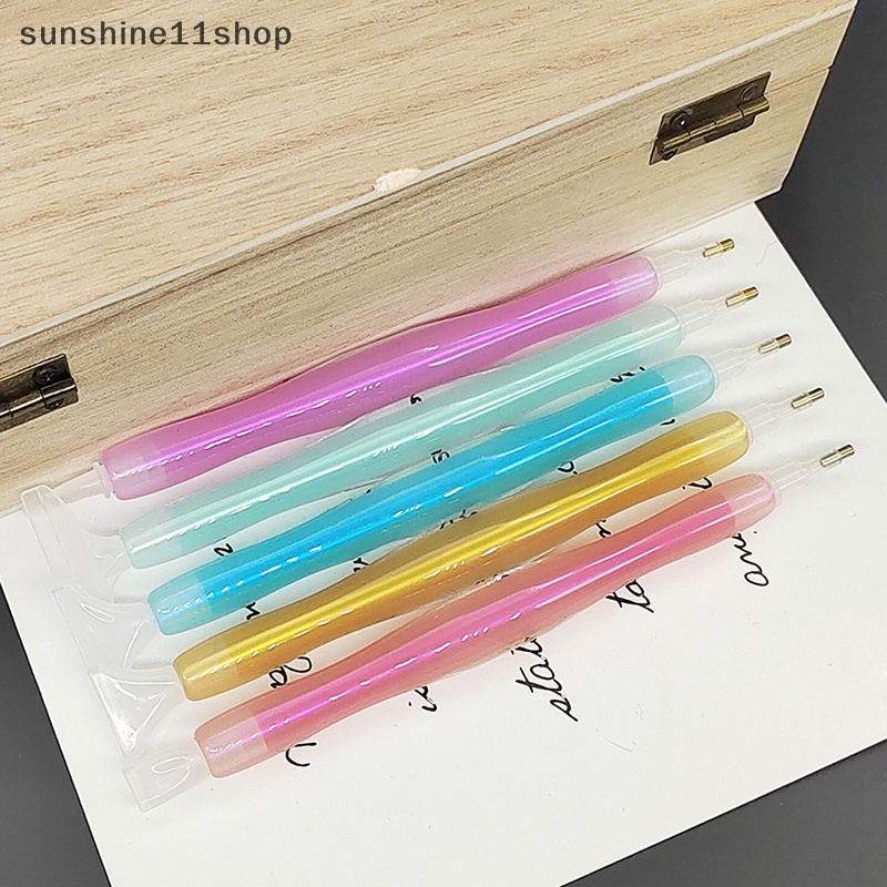 Sho 2/17PCS Resin Streamer Bor Pen 5D DIY Diamond Point Drill Pen Pager Alat Dengan Multi-placer Pengganti Pen Kepala Aksesoris N