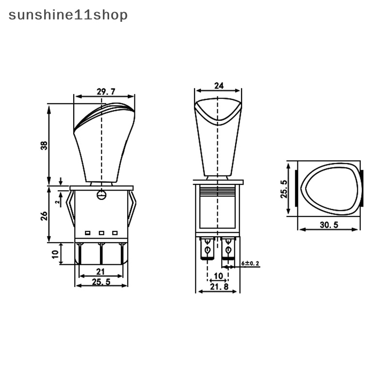 Sho Forward-Stop-Back DPDT 6Pin Latching Slide Rocker Switch AC 250V 6A AC 125V 20A KCD4-604-6P Aksesoris Saklar Mobil N