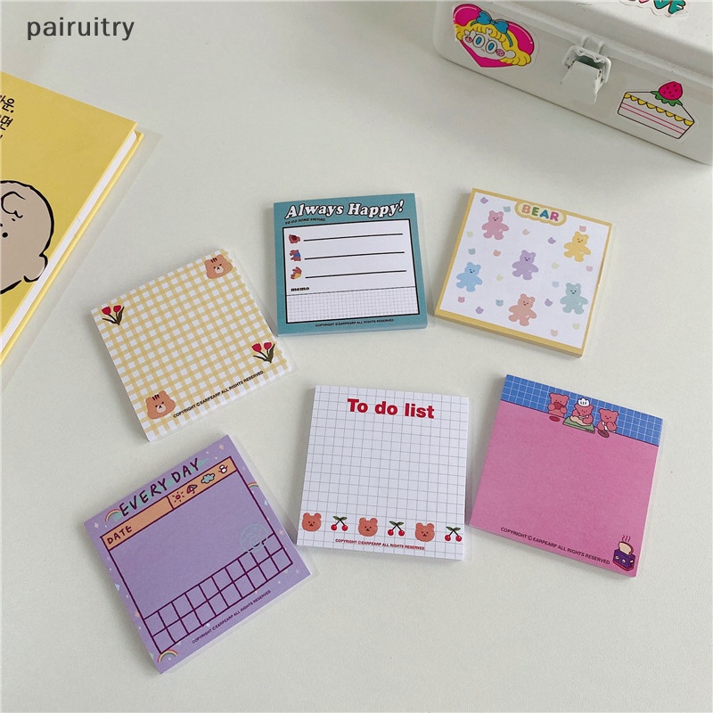 Prt 50lembar Sticky Notes Kawaii Stationery Lucu Memo Pad Notepad Tinggalkan Pesan PRT