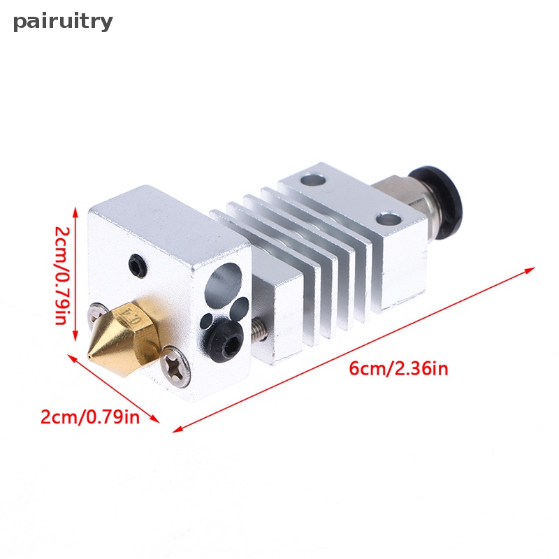Prt 1Pc All Metal Hotend - Penahan Panas Titanium, Nozzle.4Mm, Pneumatic Coupler PRT