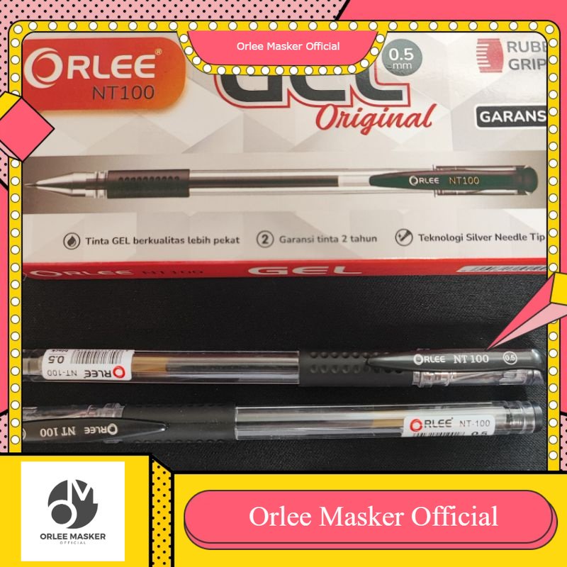 

PULPEN GEL ORLEE NT100 1 PAK (ISI 12 PCS) 0,5MM hitam, mini jell pen