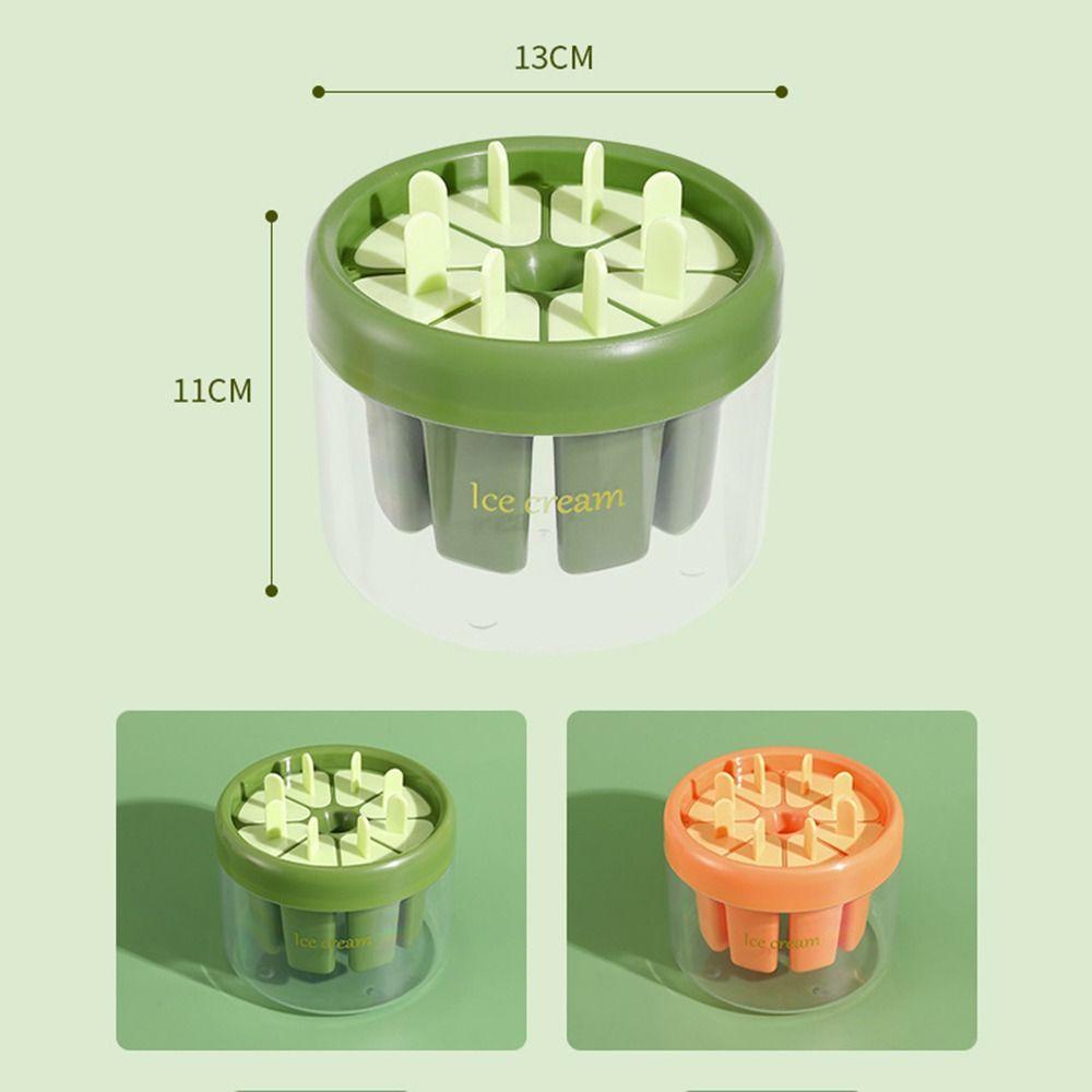 【 ELEGANT 】 Cetakan Es Loli Dapur Homemade 8-rongga Dapat Digunakan Kembali Dengan Kotak Penyimpanan Ice Cream Mould