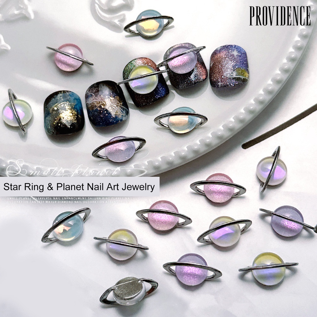 Providence 10Pcs Gaya Planet 3D Nail Art Dekorasi Sparkling DIY Manicure Ornamen Perhiasan Craft Aksesoris Untuk Wanita Gadis