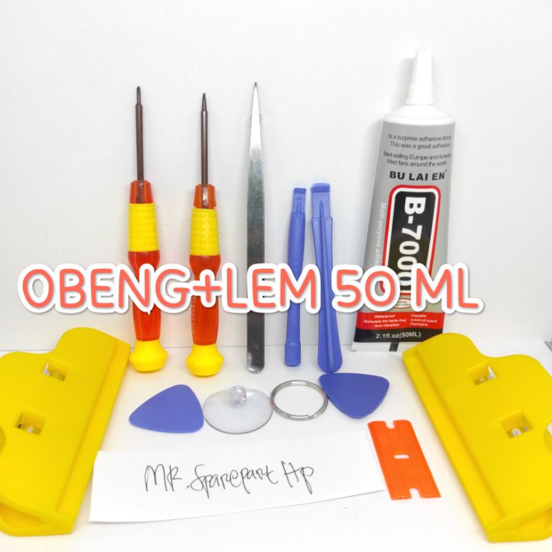 SATU PAKET OBENG 10 IN 1 SET HP + B7000 BENING + PENJEPIT LCD 2 PCS BUAT BONGKAR SEMUA ANDROID & APP