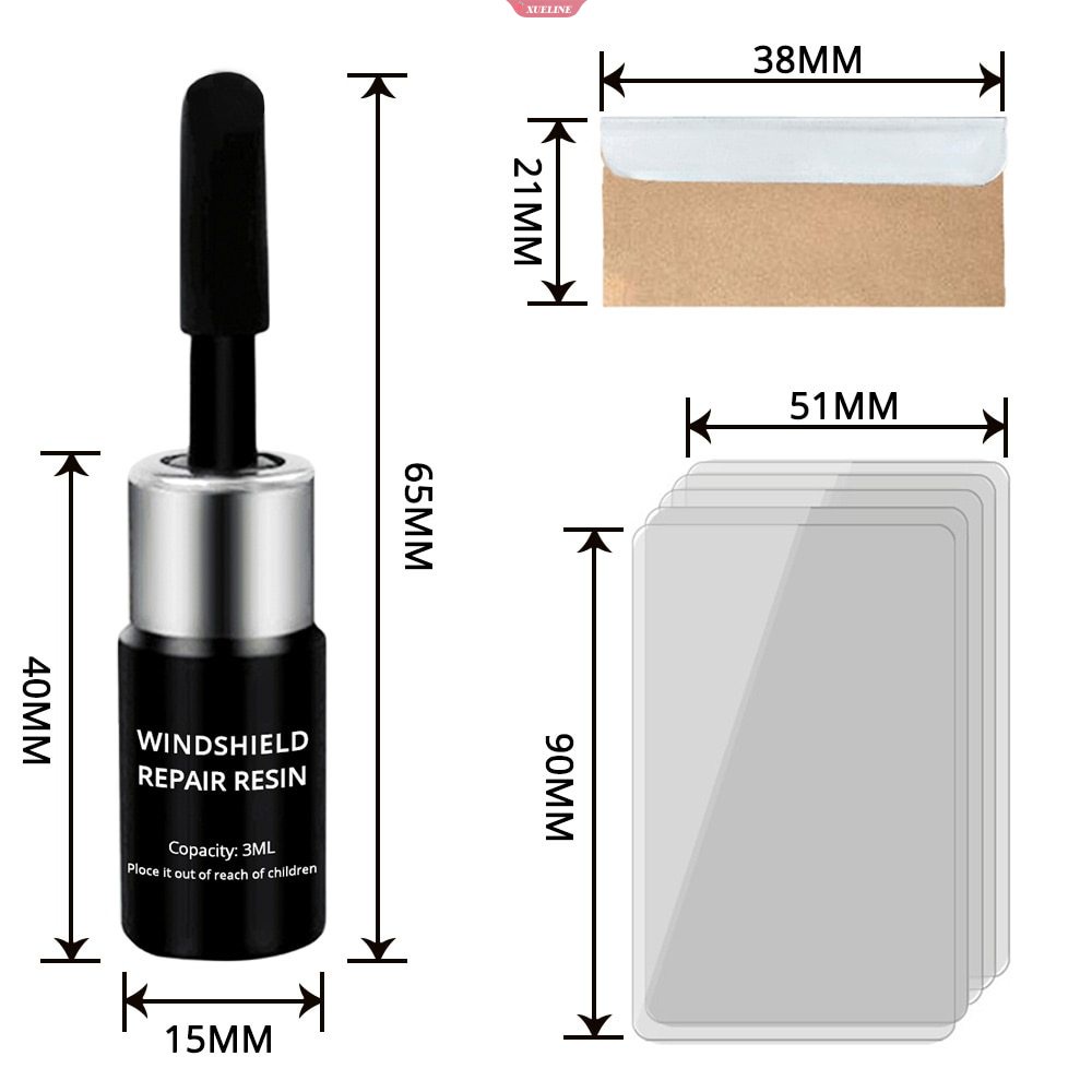 Alat Perbaikan Retak Kaca Mobil DIY Car Window Phone Screen Repair Kit Lem Curing Kaca Auto Glass Scratch Crack Restore [ZXL]