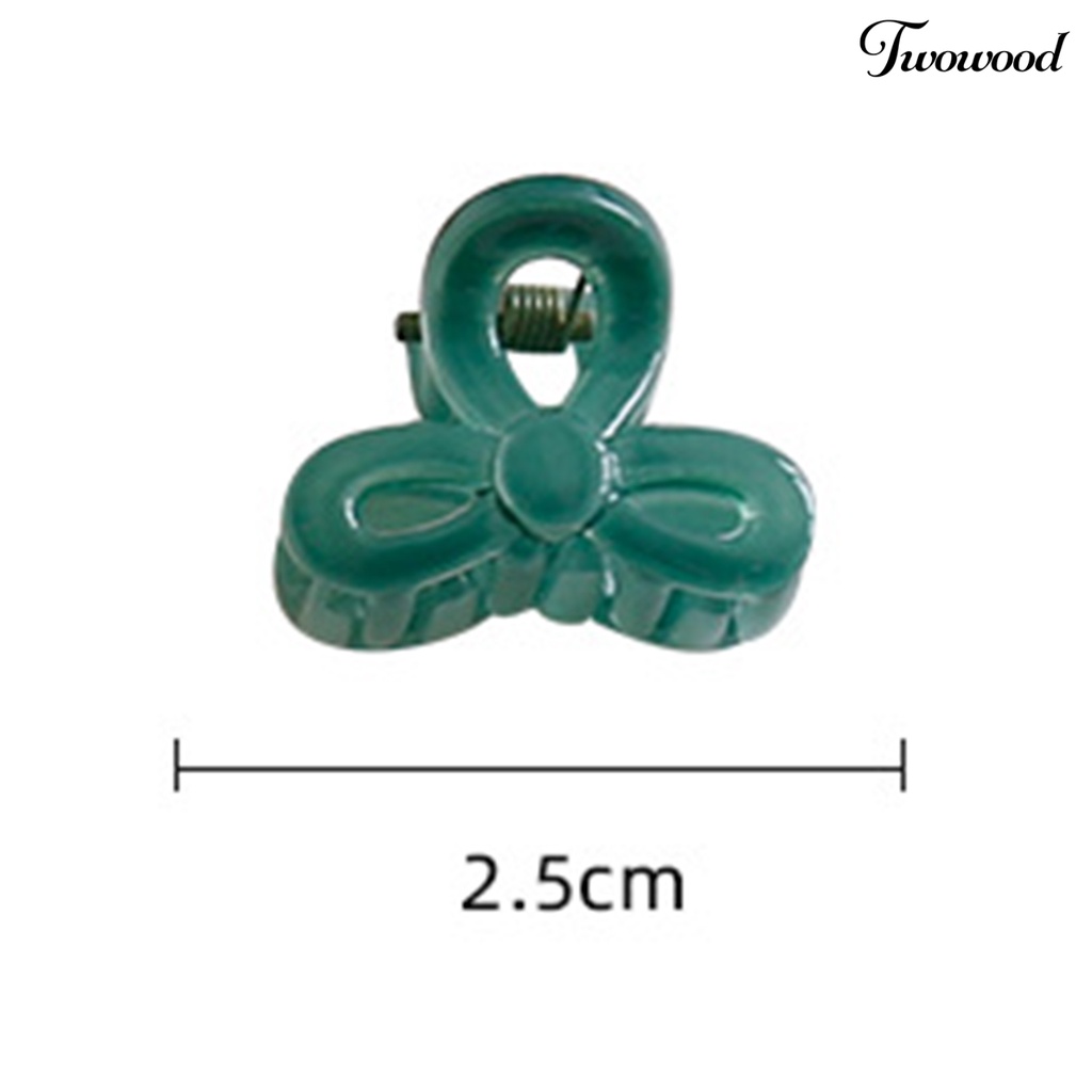 Twowood 4Pcs Transparan Permen Warna Non-Slip Poni Samping Jepit Rambut Ikatan Simpul Bentuk Putri Kecil Klip Rambut Styling Aksesoris