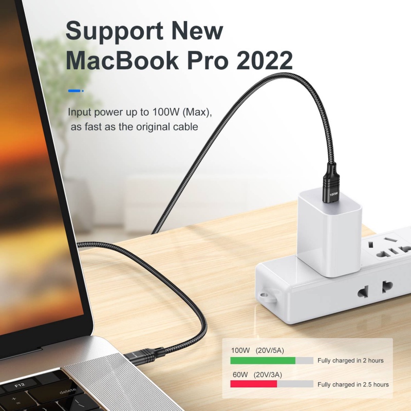 5a Super Fast Charging PD100W Tipe C Ke Tipe C Kabel Charging Kabel Telepon Kabel PD Untuk Laptop Samsung