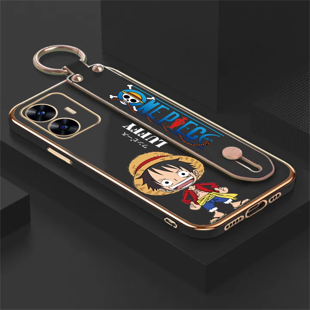 Huawei Y6P 2020y7a Y9S Y7 Pro Y9 Prime 2019 Nova 5T 8i 7i 7SE Nova 3i Fashion One Piece Luffy Dudukan Lipat Mewah Plating Karet Soft Cover DGX