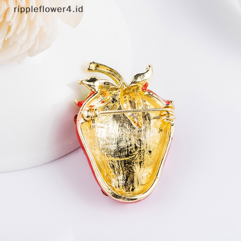 {rippleflower4.id} Cute Strawberry Korsase Hiasan Perjamuan Wanita Syal Bros Pin Perhiasan Hadiah~