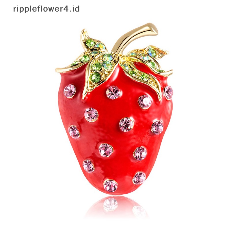 {rippleflower4.id} Cute Strawberry Korsase Hiasan Perjamuan Wanita Syal Bros Pin Perhiasan Hadiah~