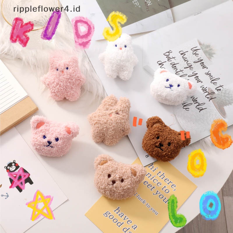 {rippleflower4.id} Pin Beruang Lucu Lembut Imut Kartun Mewah Manis Siswa Gadis Anak Seragam Kerah Pakaian Topi Bros Tas Liontin~