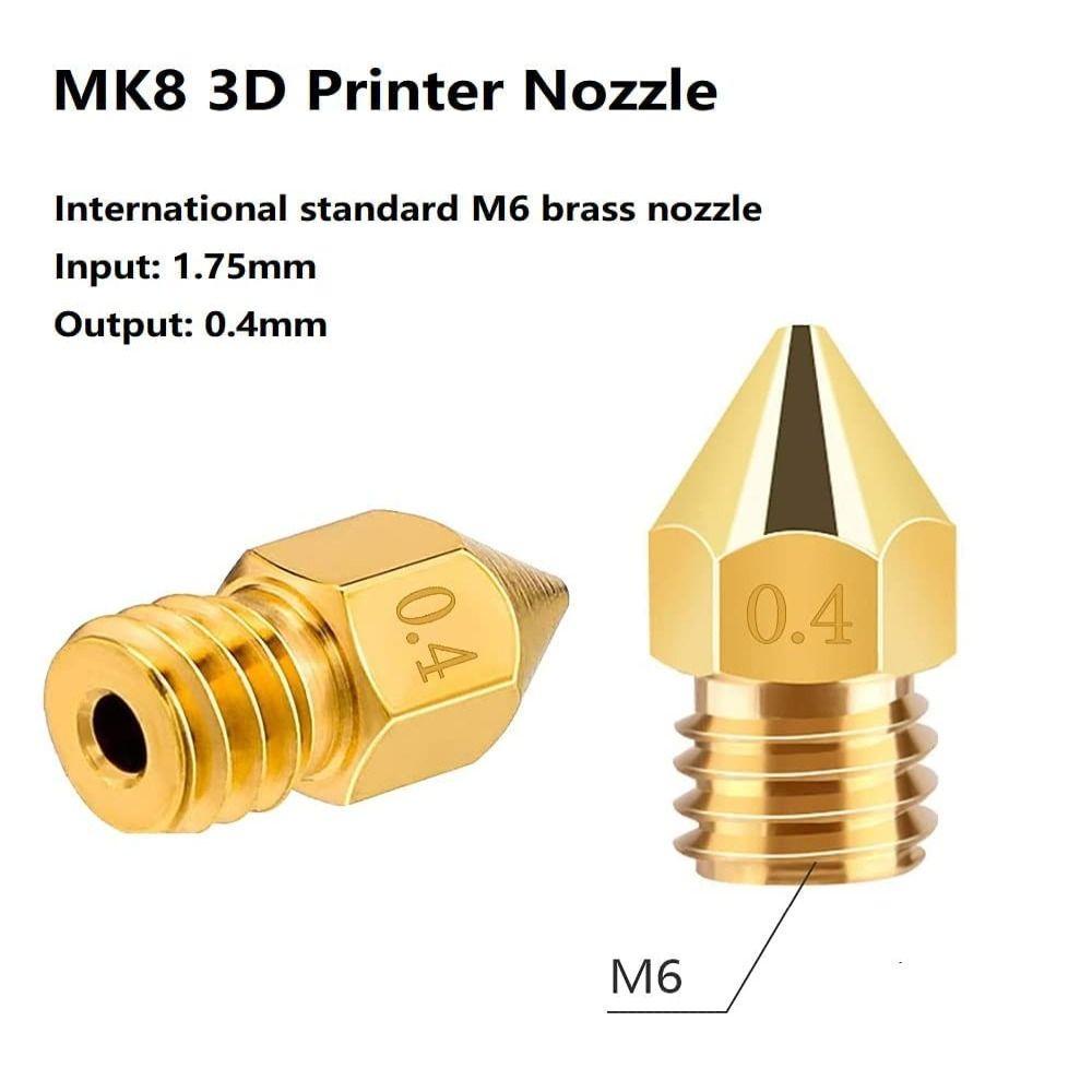 Hot End Kit Populer Untuk Ender3 MK8 Extruder Kit 0.4mm Nozzle Sambungan Drat Luar