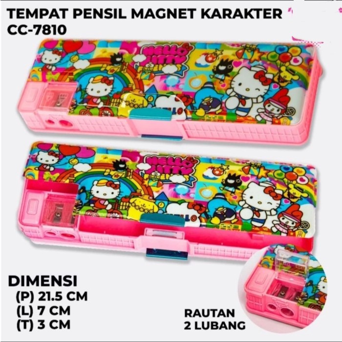 

Tempat Pensil Magnet Karakter 2 Sisi + Rautan / Kotak Pensil CC-7810 - Cewek