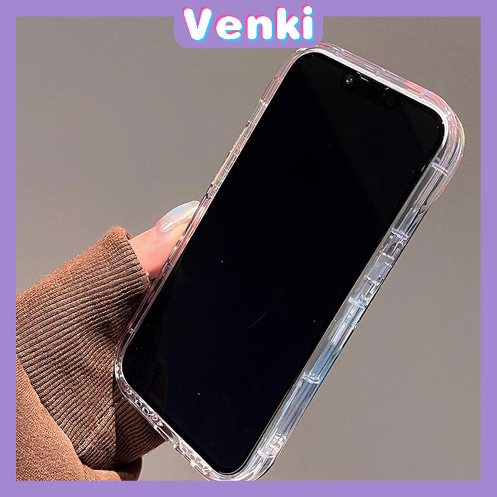 VENKI - Untuk iPhone 11 iPhone Case Laser Reflektif Bening Phone Case TPU Soft Shockproof Airbag Phone Case Summer Coco Kompatibel dengan iPhone 14 13 Pro max 12 Pro Max XR XR 7 8Plus