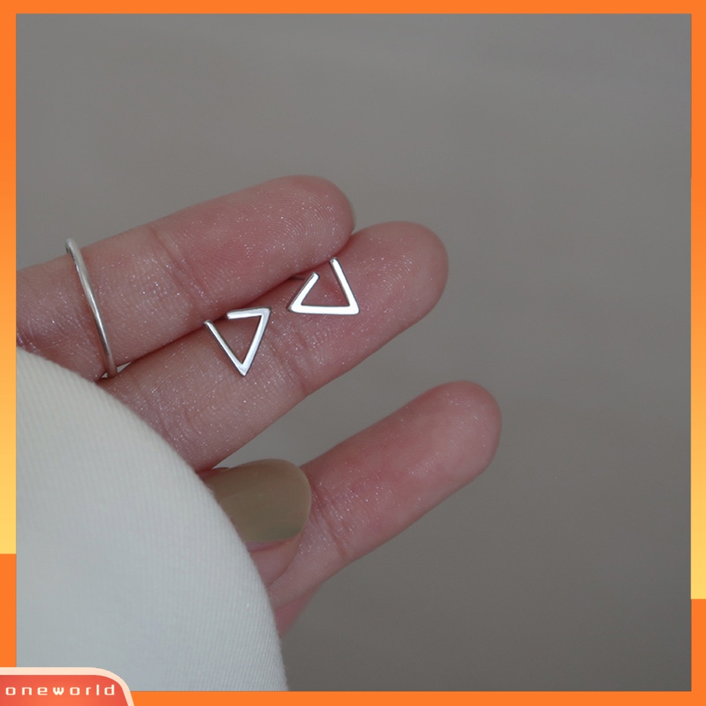 [WOD] 1pasang Anting Pejantan Kilau Terang Melubangi Geometris Electroplating Anti-Alergi Dekorasi Perhiasan Hadiah Kupu-Kupu Ganda Pentagram Cinta Hati Segitiga Wanita Ear Studs