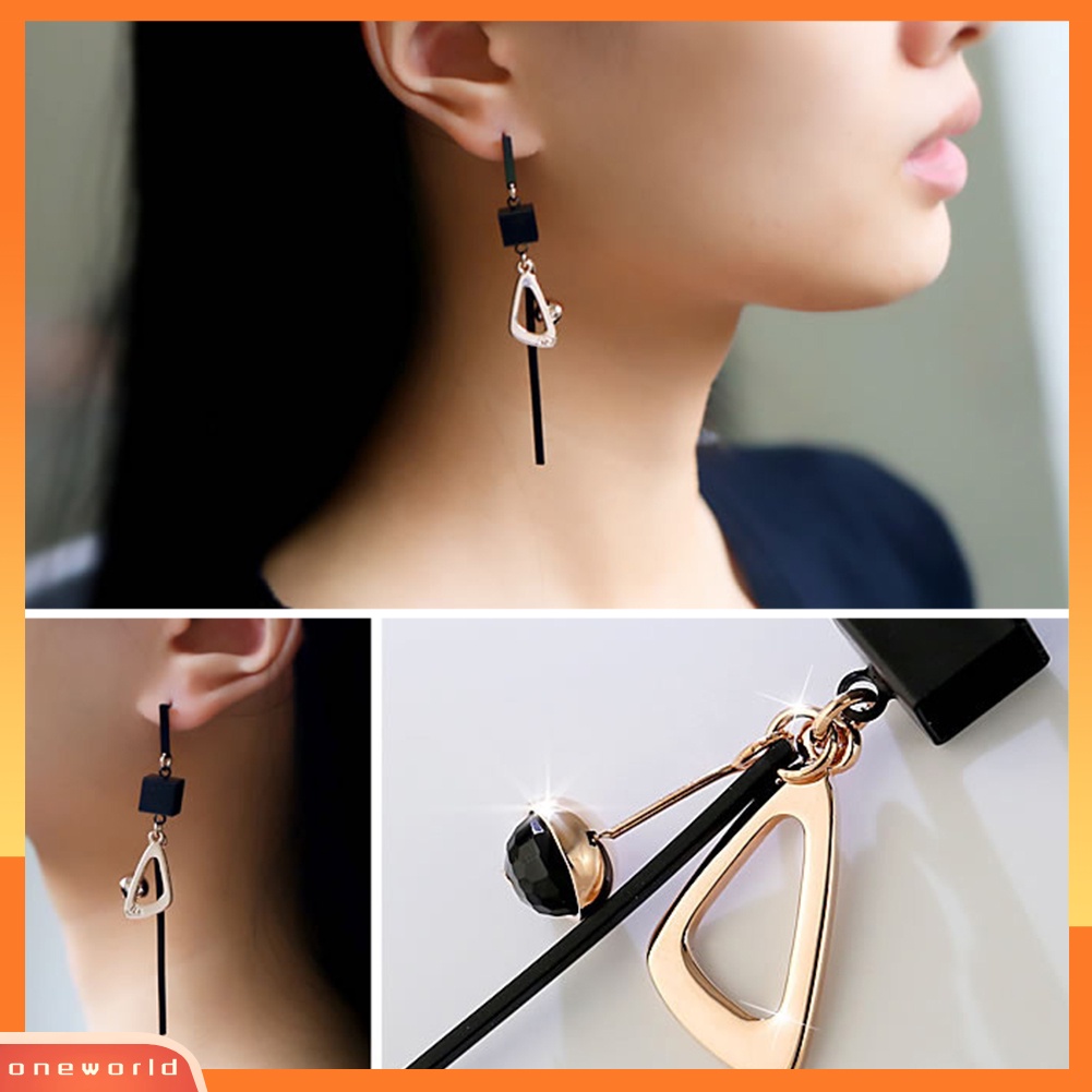 [WOD] Fashion Wanita Geometris Panjang Drop Ear Stud Earrings Menawan Perhiasan Hadiah