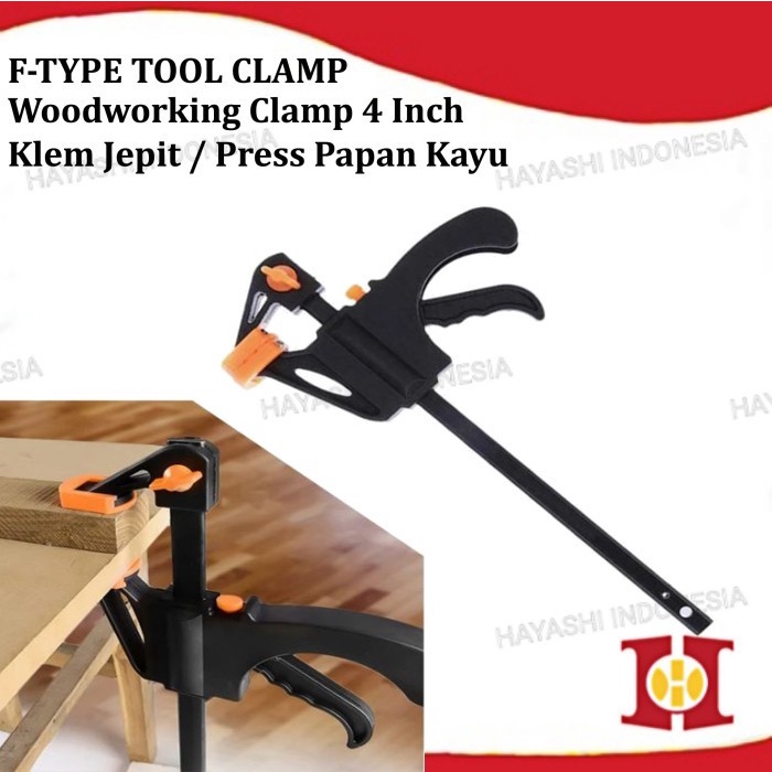 F Clamp Catok Klem Alat Penjepit Kayu Besi Ratchet 4 6 8 10 16 Inch