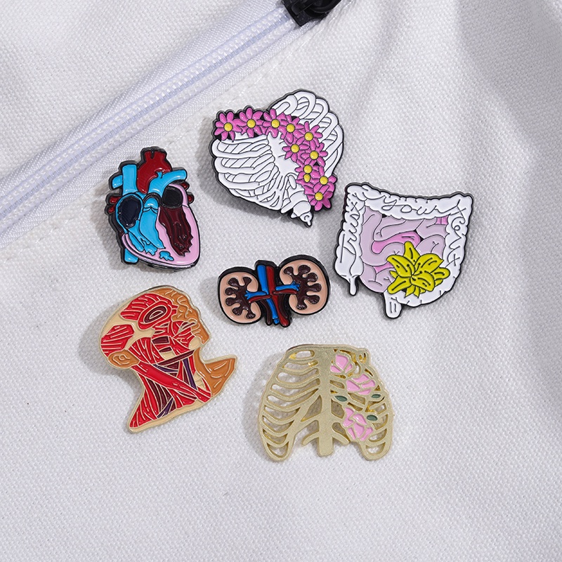 Organ Otak Jantung Enamel Pin Bros Anatomi Medis Bros Kerah Lencana Gothic Perhiasan Hadiah Untuk Teman Siswa