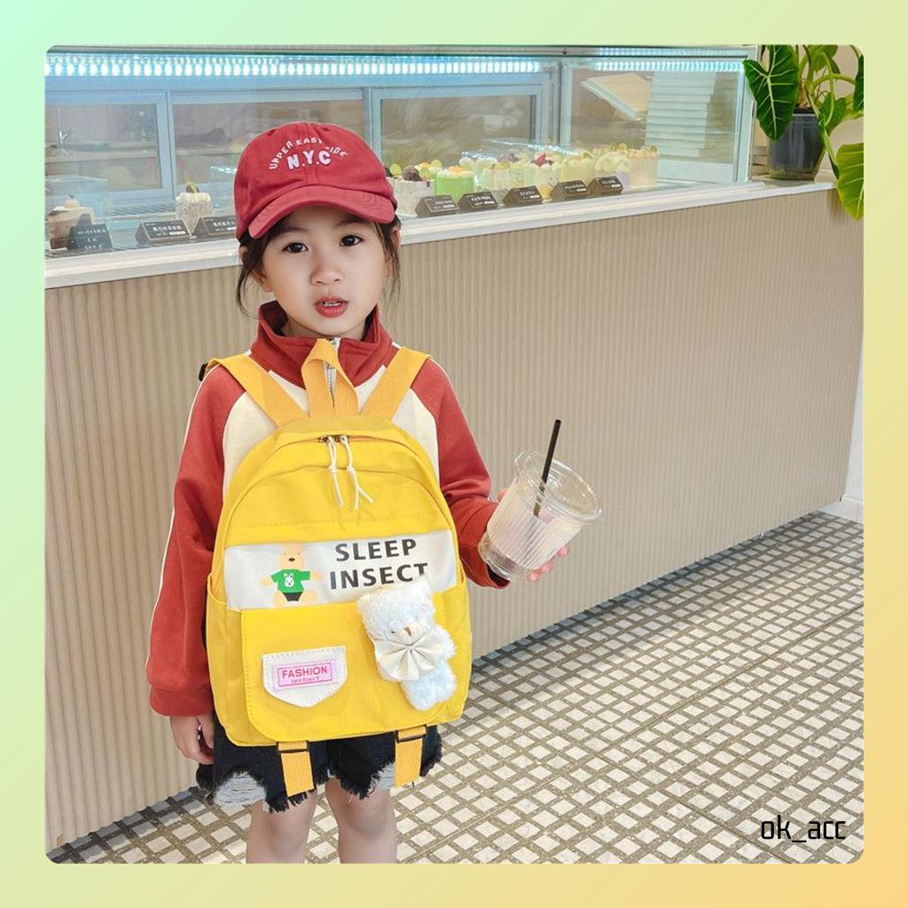 Tas Ransel sekolah anak lucu FT72 24 x 10.5 x 31 cm beruang bear teddy