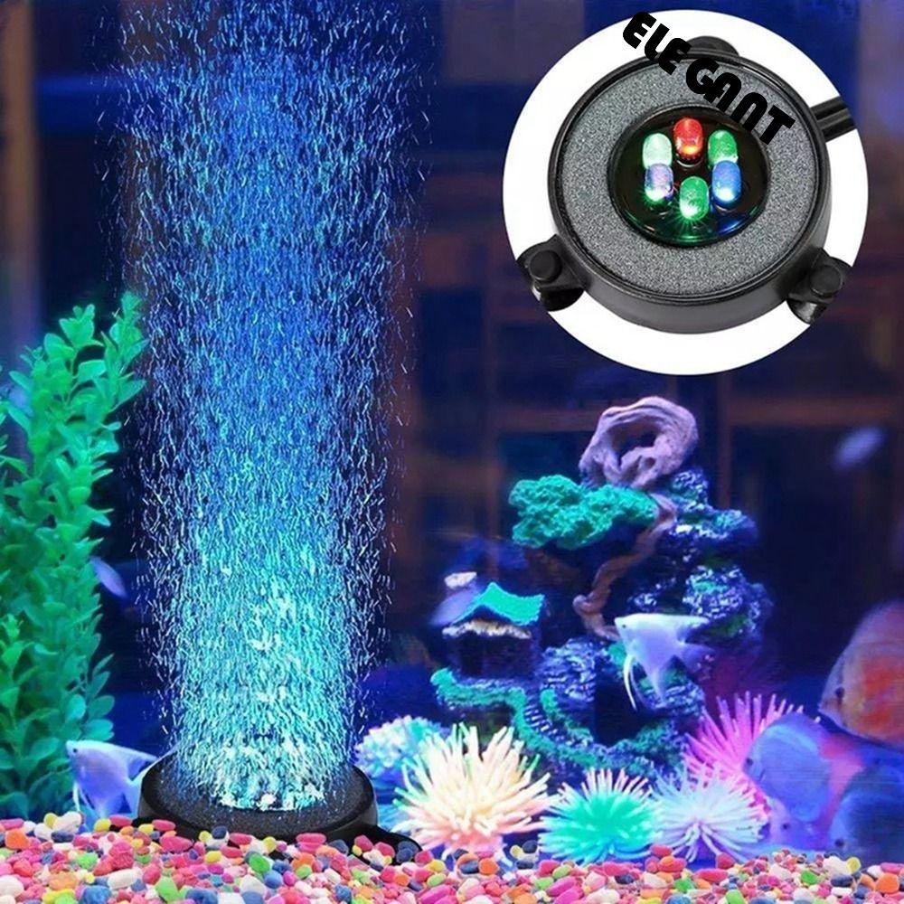 [Elegan] Lampu Aquarium LED Hias Dengan 6lampu Celup Dengan 6warna Berubah Membuat Oksigen Tangki Ikan Gelembung Lampu