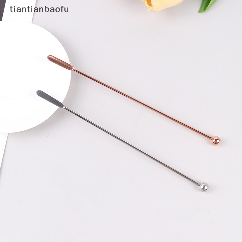 [tiantianbaofu] 1pc Stik Cocktail Stainless Steel Pengaduk Koktail Teh Susu Kopi Stir Stick Butik