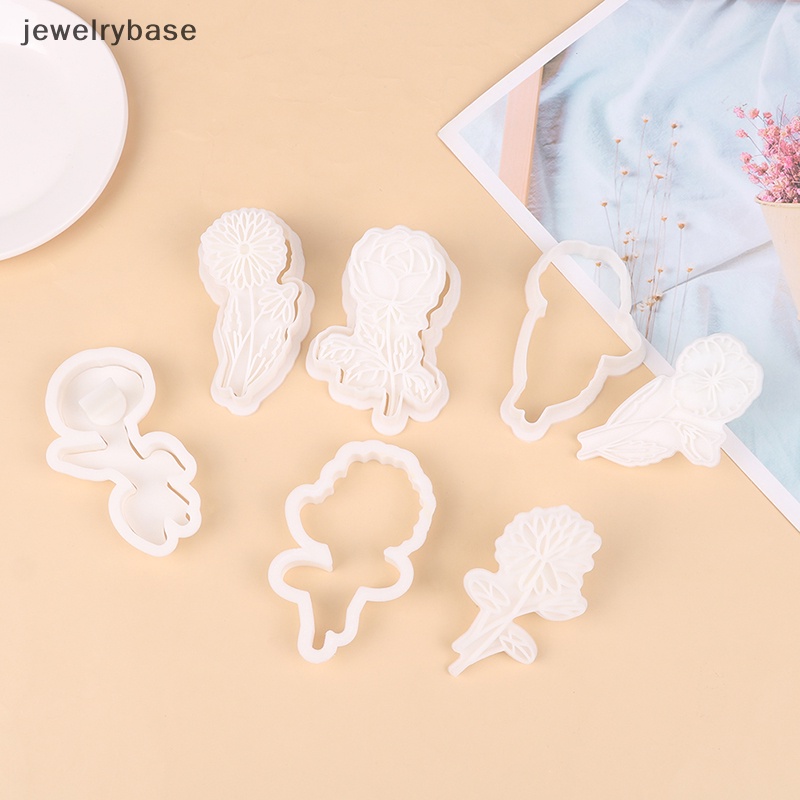 [jewelrybase] Cetakan Kue Kering Bentuk Bunga Ditekan Tangan Cookie Mold Dekorasi Kue Baking Tool Butik