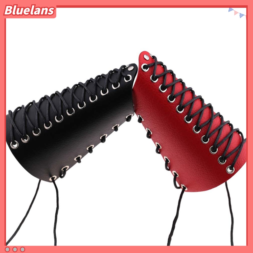 [BLS] Gelang Tangan Kulit Imitasi Rock Punk Arm Armor Bracer Wrist Wax Rope Braided Strap