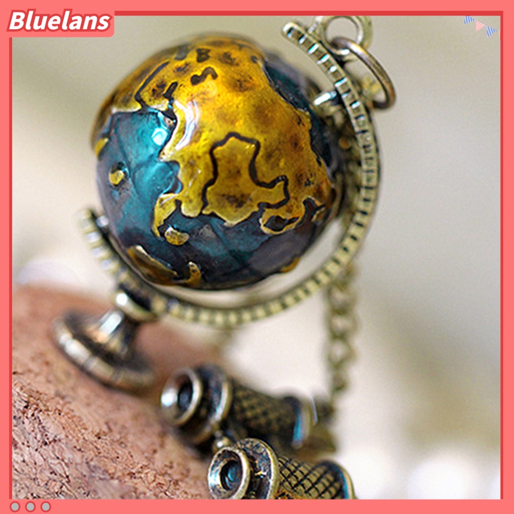 [BLS] Rantai Sweater Kalung Teropong Globe Vintage Creative Alloy Rotatable Untuk Wanita