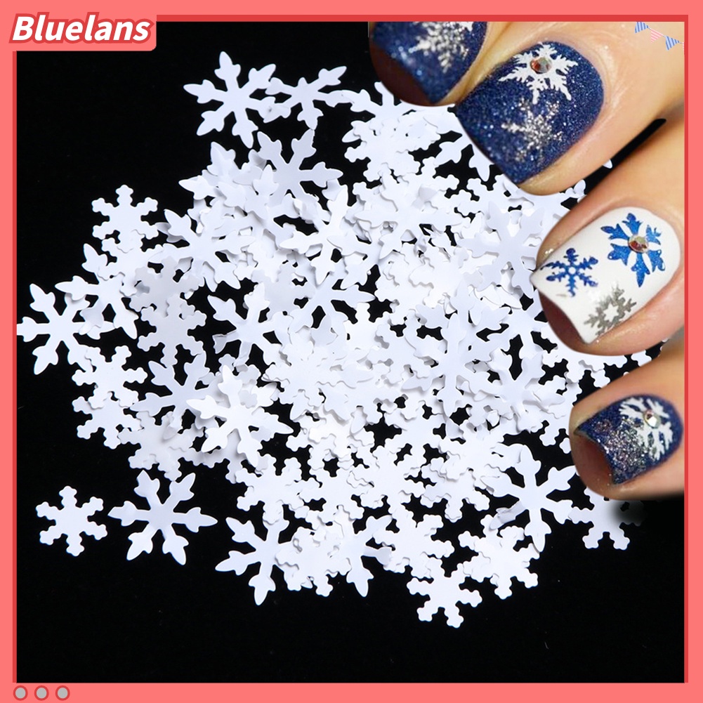 [BLM] 1kotak Dekorasi Natal 3D Glitter Snowflake Nail Art Sequin Serpihan Ultra-Tipis