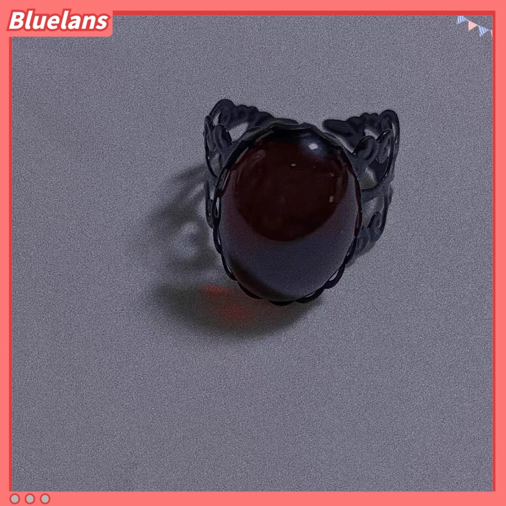 [BLS] Cincin Terbuka Kepribadian Geometris Adjustable Open Design Menawan Dekorasi Tahan Lama Vintage Gothic Merah Faux Kristal Cincin Aksesoris Perhiasan