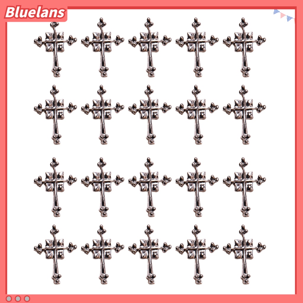 [BLM] 20pcs Pesona Nail Art Mudah Tempel Anti-Oksidasi Non-drop Dapat Dilepas DIY Cross Gaya Punk Dekorasi Kuku Pasokan Salon Kuku