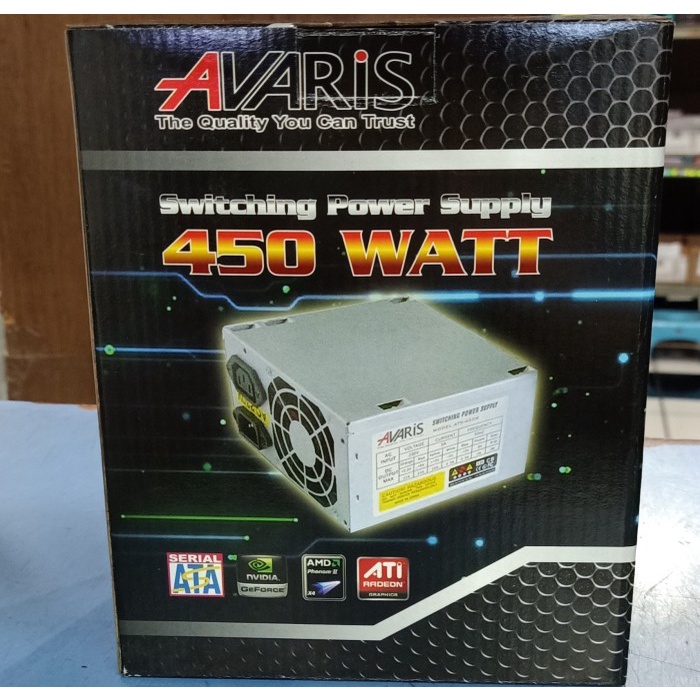 Power Supply PC PSU 450 Watt PSU 450W Avaris