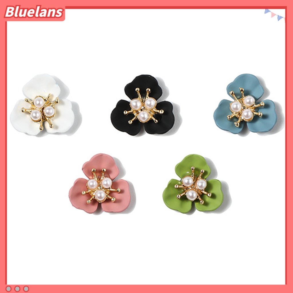 [BLM] 5pcs Bunga Dekorasi Kuku Modis Gaya Aksesoris Kuku Bunga Mutiara Buatan Nail Art Stud Untuk Salon