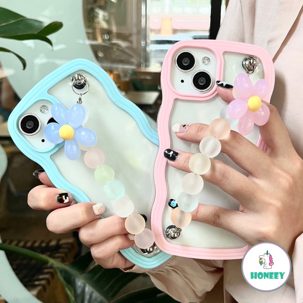 Casing Ponsel Tepi Gelombang Sederhana Untuk iPhone 14 Pro Max13 12 11 Pro Max Casing iPhone XR XS 7 8plus Fashion Penutup Belakang Rantai Bunga