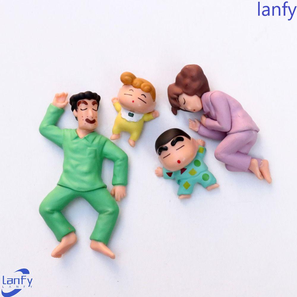 Lanfy Crayon Shin-Chan Angka Mini Lucu Crayon Shinchan Hiasan Mobil Tokoh Anime Dekorasi Kue Crayon Model Mainan