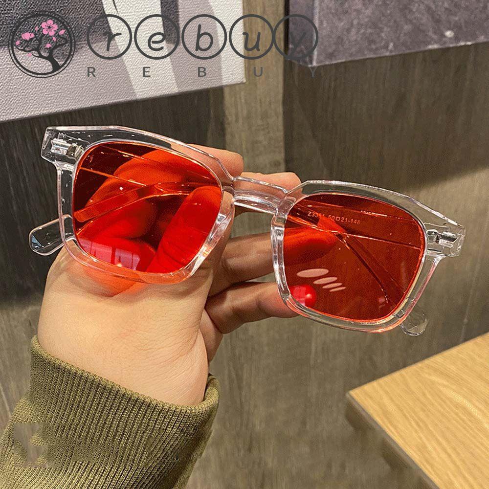 Rebuy Women Sunglasses Klasik Vintage Merah Transparan Kuning Eyewear Korean Sun Glasses