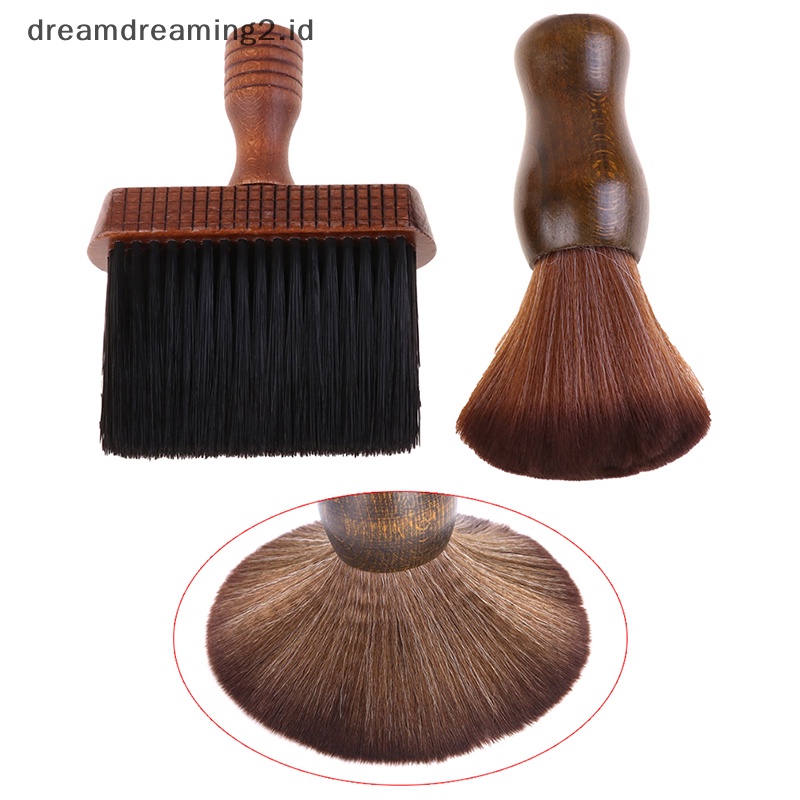 (drea) 1pc Profesional Leher Sikat Kain Lap Wajah Barber Hair Clean Lembut Sikat Rambut Hitam //