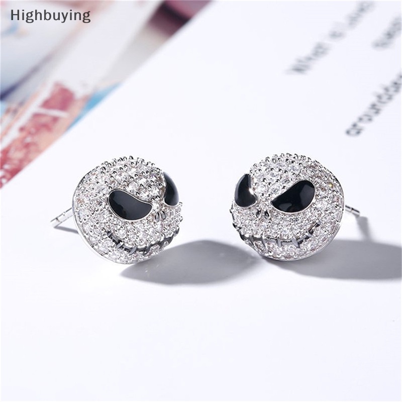 Hbid Perhiasan Cincin Natal Crystal Ring Kalung Liontin Tengkorak Stud Sally Jack Skellington Tetesan Minyak Berlian Tengkorak Setan Glory