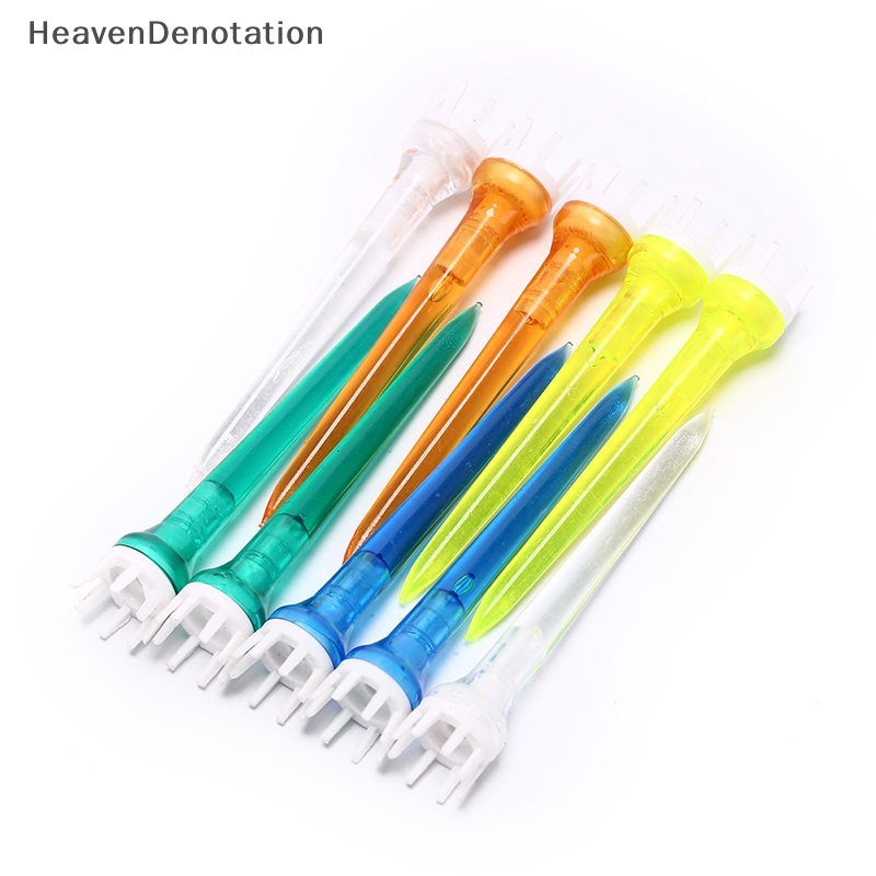 [HeavenDenotation] 10pcs /set Warna Campur golf tee 78mm Transparan tee crown golf tee Aksesoris HDV