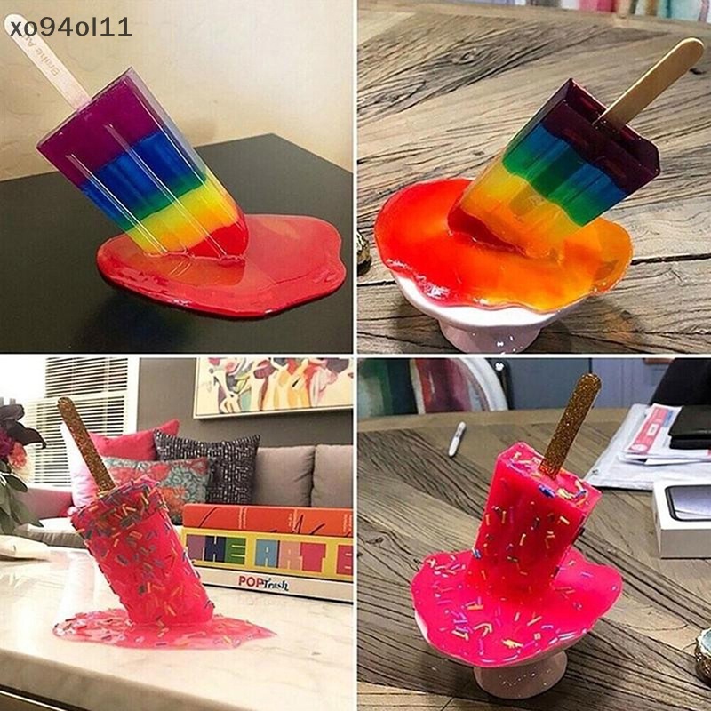 Patung Es Krim XO Melg Dekorasi Bening Miniatur Resin Craft Home Decor OL