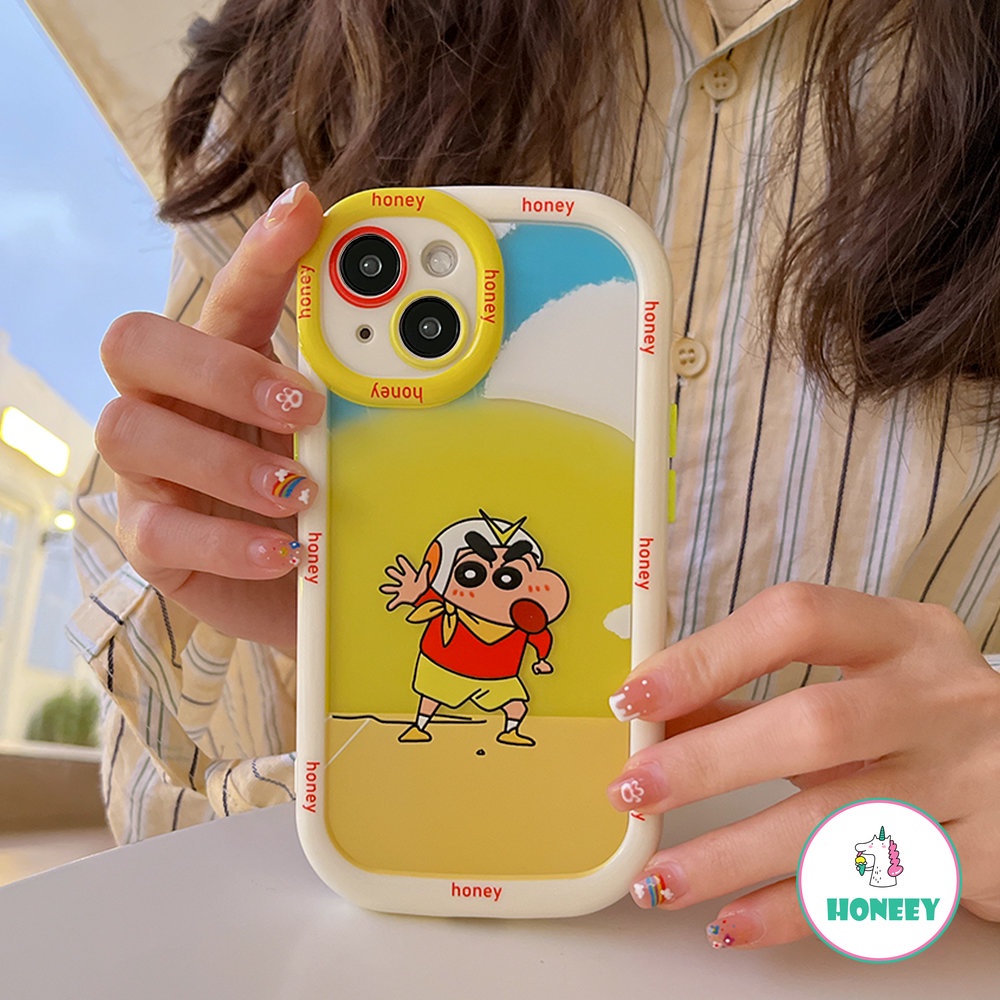 Casing Ponsel Karakter Lucu Kartun Untuk iPhone 14 Pro Max13 12 11 Pro Max Putih Frame Pelindung Lensa Penutup Belakang