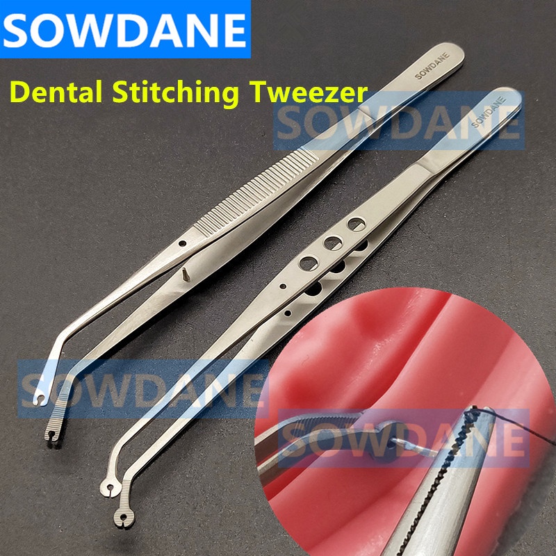 1 piece Dental Surgical Operation Stitching Tweezer College Tweezers Cotton Dressing Forceps