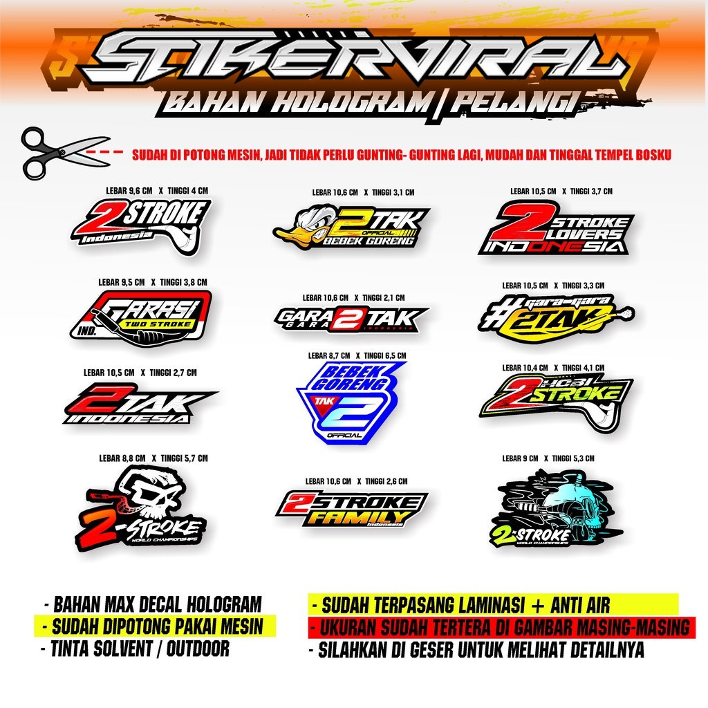 sticker 2 tak terbaru / sticker two stroke viral / sticker bebek goreng / sticker dua tak indonesia 