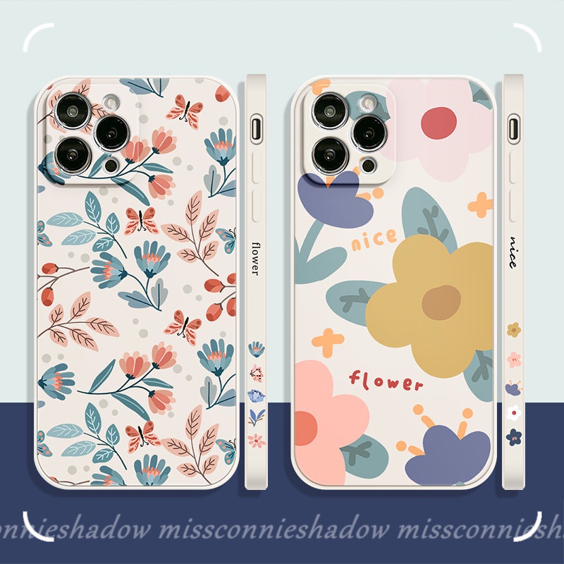 Casing Redmi 12C A1 9 10 9A 9T 9C NFC Note12 10s 11 11s 9 8 10 Pro Plus Mi 10 11 12 Lite 10T Poco M3 X3 Pro M4 F4 M5 M3 Pro F3 Motif Samping Fresh Flowers Daun Soft Floral Bunga