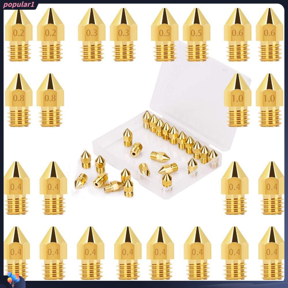 Populer 24PCS Extruder Nozzle Set 3D Printer Bagian Desain Yang Tepat Untuk Makerbot Creality CR-10 Ender3 5