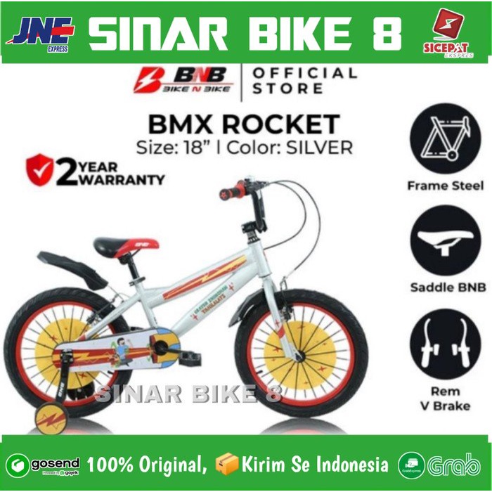 Sepeda Anak Laki Ukuran 12 &amp; 18 Inch BMX BNB ROCKET Ban Jumbo 3.0